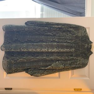 Green snake print dress